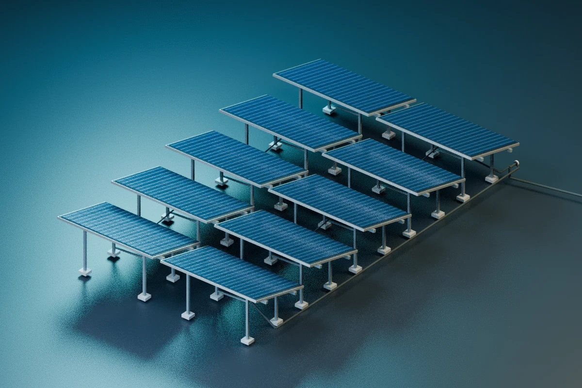 Educational model of a solar photovoltaic array
